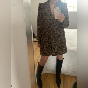Brand New animal print wool blend coat - size Small